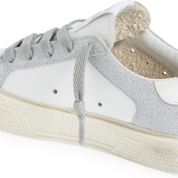 GOLDEN GOOSE May Superstar Silver Glitter Leather Sneakers BRAND NEW - Picture 8 of 15